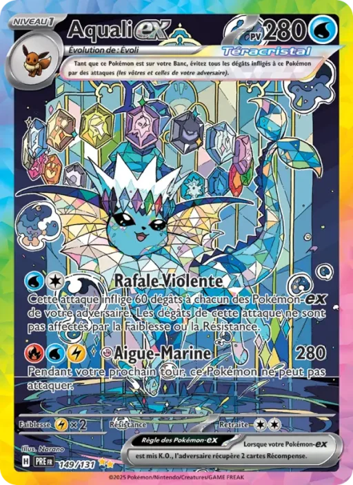 Carte Pokémon Aquali-ex 149/131 Illustration spéciale rare Évolutions Prismatiques