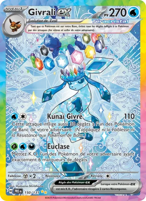 Carte Pokémon Givrali-ex 150/131 Illustration spéciale rare Évolutions Prismatiques