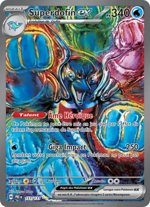 Carte Pokémon Superdofin-ex 151/131 Illustration spéciale rare Évolutions Prismatiques