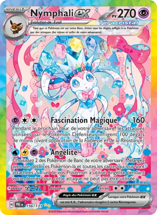 Carte Pokémon Nymphali-ex 156/131 Illustration spéciale rare Évolutions Prismatiques