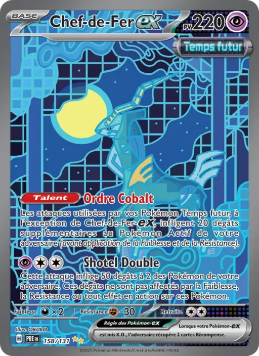Carte Pokémon Chef-de-Fer-ex 158/131 Illustration spéciale rare Évolutions Prismatiques