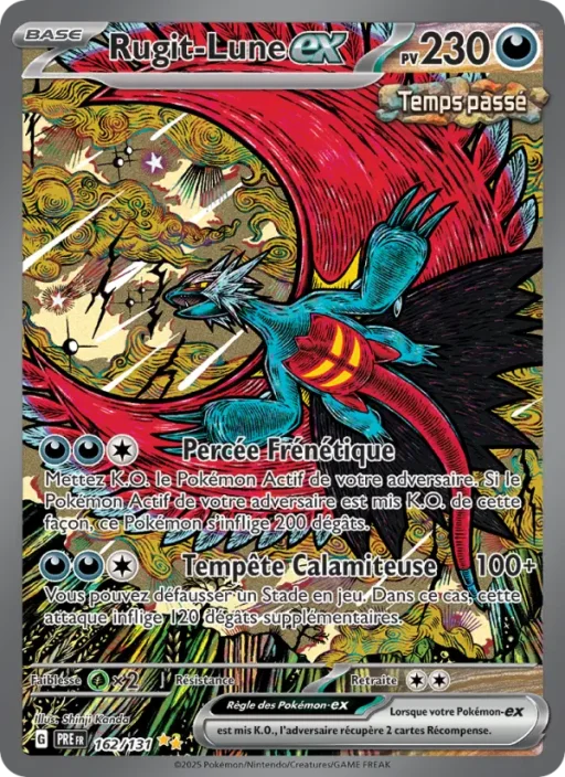 Carte Pokémon Rugit-Lune-ex 162/131 Illustration spéciale rare Évolutions Prismatiques