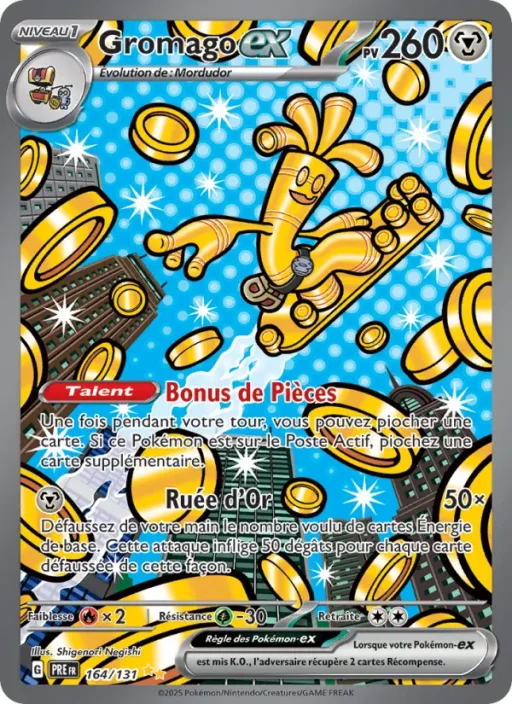 Carte Pokémon Gromago-ex 164/131 Illustration spéciale rare Évolutions Prismatiques