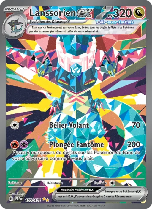 Carte Pokémon Lanssorien-ex 165/131 Illustration spéciale rare Évolutions Prismatiques