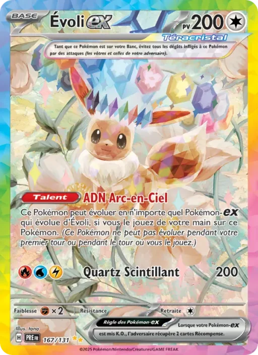 Carte Pokémon Évoli-ex 167/131 Illustration spéciale rare Évolutions Prismatiques