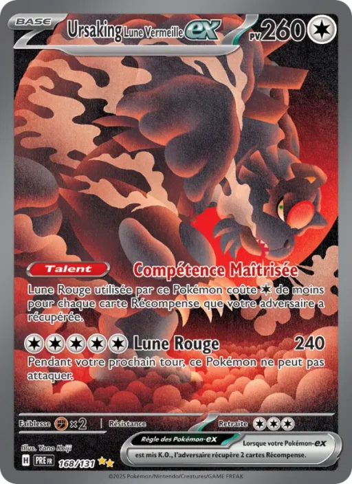 Carte Pokémon Ursaking Lune Vermeille-ex 168/131 Illustration spéciale rare Évolutions Prismatiques