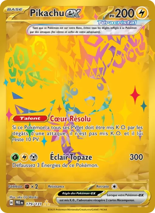 Carte Pokémon Pikachu-ex 179/131 Hyper rare Évolutions Prismatiques