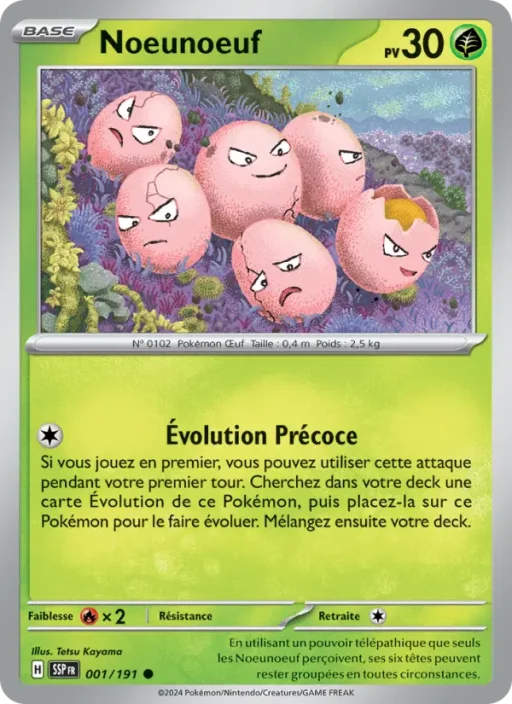 Carte Pokémon Noeunoeuf 001/191 Commune Étincelles Déferlantes