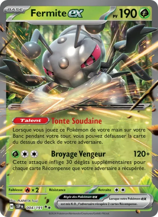 Carte Pokémon Fermite-ex 004/191 Double rare Étincelles Déferlantes
