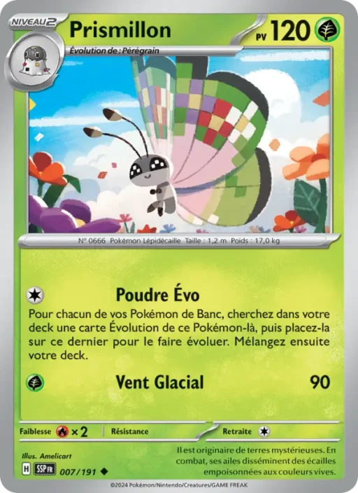 Carte Pokémon Prismillon 007/191 Peu Commune Étincelles Déferlantes
