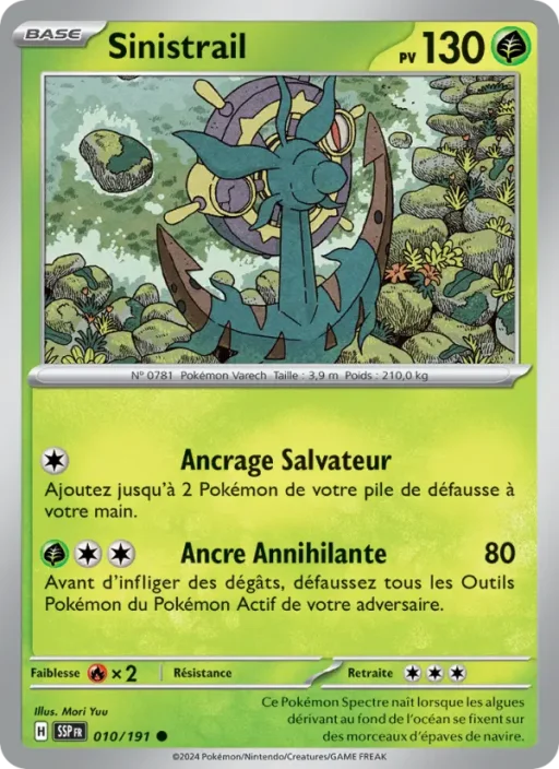 Carte Pokémon Sinistrail 010/191 Commune Étincelles Déferlantes