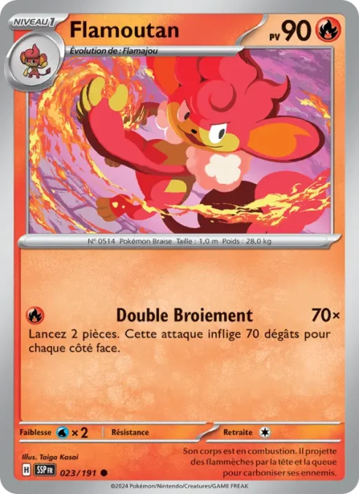 Carte Pokémon Flamoutan 023/191 Commune Étincelles Déferlantes