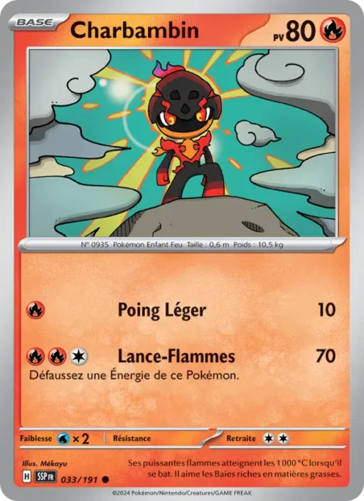 Carte Pokémon Charbambin 033/191 Commune Étincelles Déferlantes