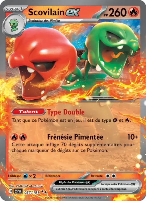 Carte Pokémon Scovilain-ex 037/191 Double rare Étincelles Déferlantes