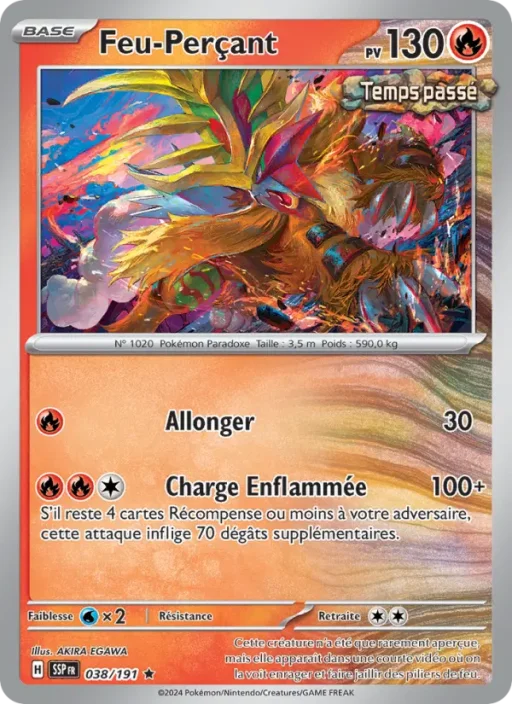 Carte Pokémon Feu-Perçant 038/191 Rare Étincelles Déferlantes
