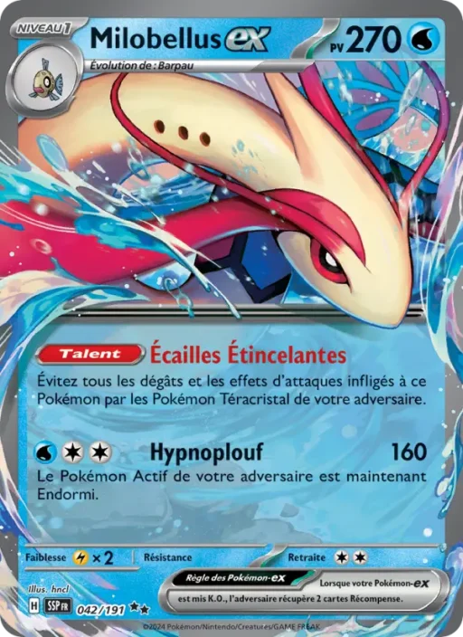 Carte Pokémon Milobellus-ex 042/191 Double rare Étincelles Déferlantes