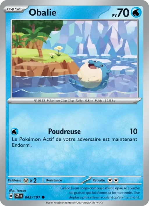 Carte Pokémon Obalie 043/191 Commune Étincelles Déferlantes