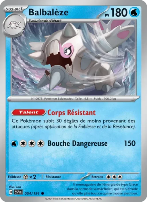 Carte Pokémon Balbalèze 054/191 Commune Étincelles Déferlantes