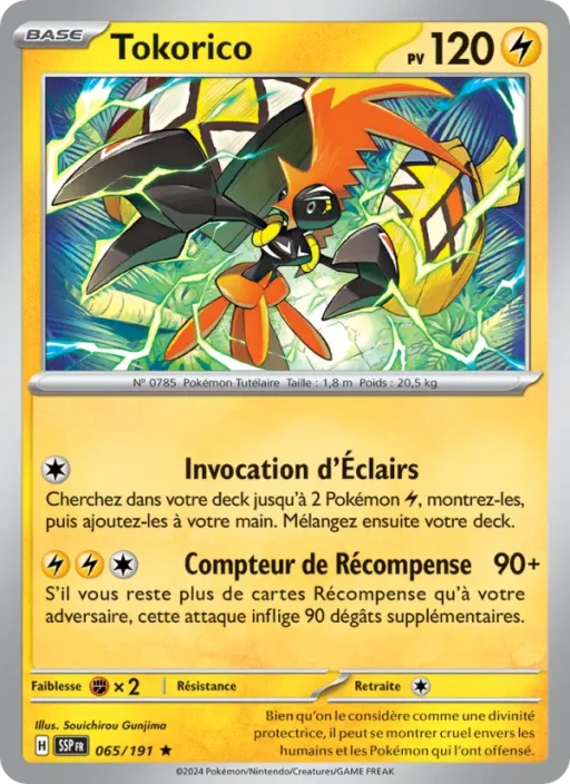 Carte Pokémon Tokorico 065/191 Rare Étincelles Déferlantes