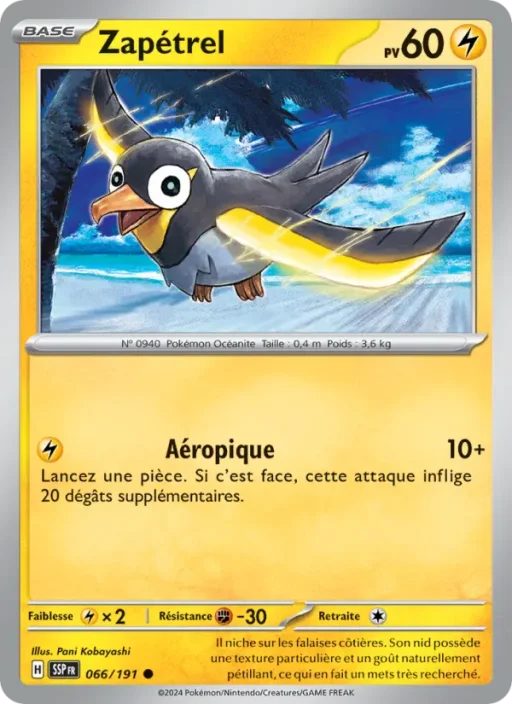 Carte Pokémon Zapétrel 066/191 Commune Étincelles Déferlantes