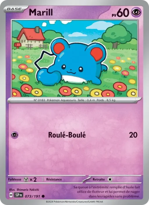 Carte Pokémon Marill 073/191 Commune Étincelles Déferlantes