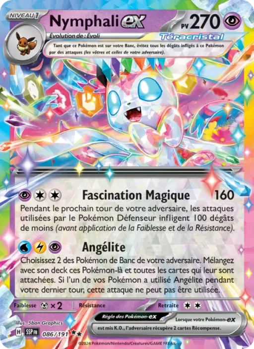Carte Pokémon Nymphali-ex 086/191 Double rare Étincelles Déferlantes