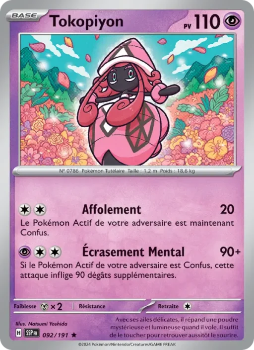 Carte Pokémon Tokopiyon 092/191 Rare Étincelles Déferlantes