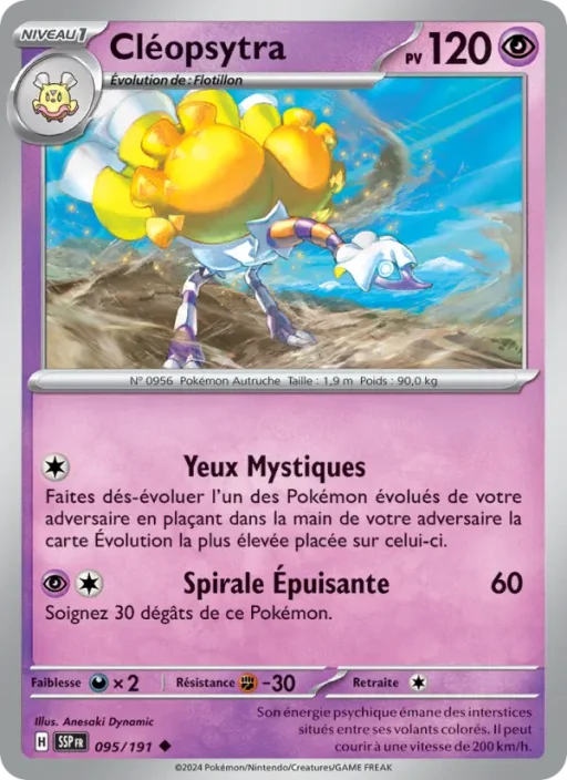 Carte Pokémon Cléopsytra 095/191 Peu Commune Étincelles Déferlantes