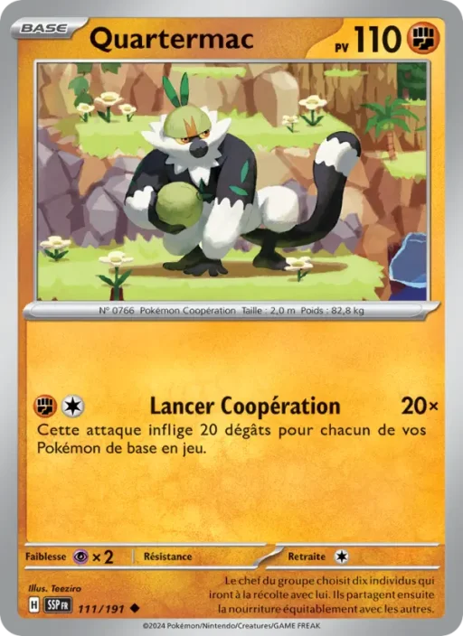 Carte Pokémon Quartermac 111/191 Peu Commune Étincelles Déferlantes