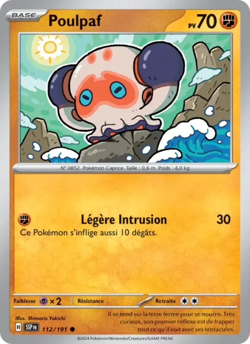 Carte Pokémon Poulpaf 112/191 Commune Étincelles Déferlantes