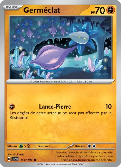 Carte Pokémon Germéclat 114/191 Commune Étincelles Déferlantes