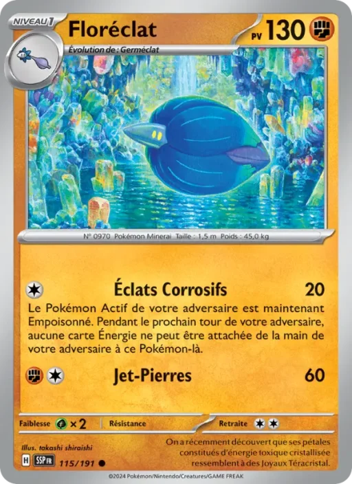 Carte Pokémon Floréclat 115/191 Commune Étincelles Déferlantes