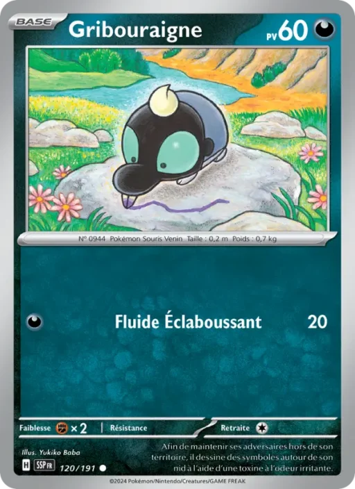 Carte Pokémon Gribouraigne 120/191 Commune Étincelles Déferlantes