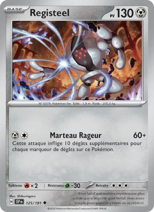 Carte Pokémon Registeel 125/191 Peu Commune Étincelles Déferlantes