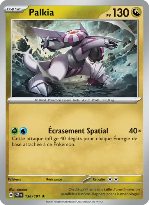 Carte Pokémon Palkia 136/191 Rare Étincelles Déferlantes