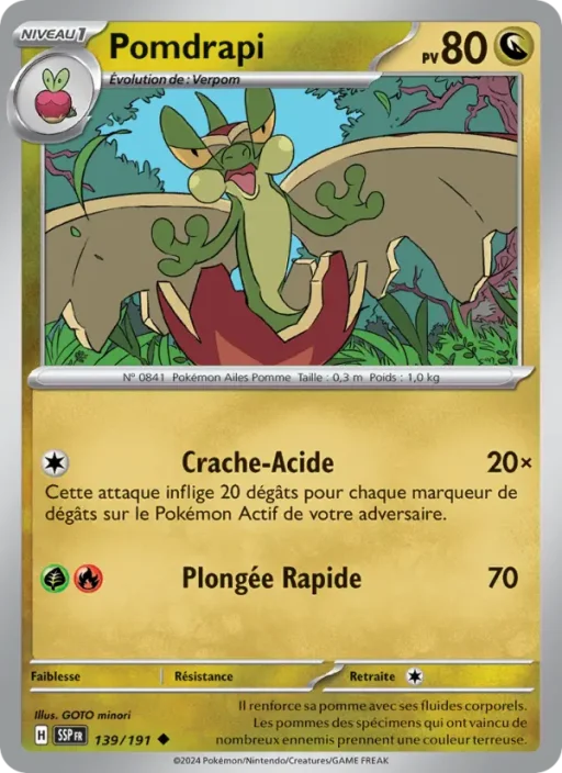 Carte Pokémon Pomdrapi 139/191 Peu Commune Étincelles Déferlantes