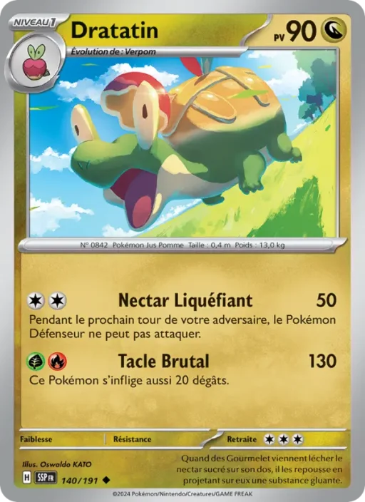 Carte Pokémon Dratatin 140/191 Peu Commune Étincelles Déferlantes