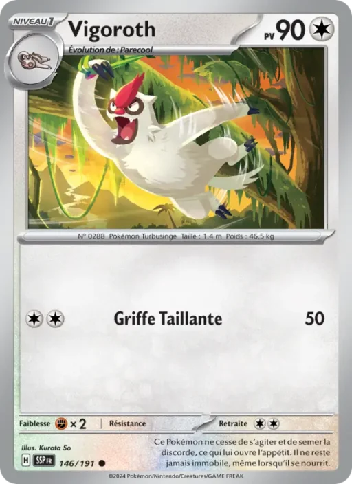 Carte Pokémon Vigoroth 146/191 Commune Étincelles Déferlantes