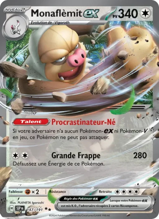 Carte Pokémon Monaflèmit-ex 147/191 Double rare Étincelles Déferlantes