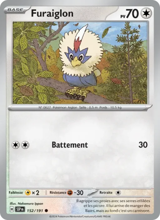 Carte Pokémon Furaiglon 152/191 Commune Étincelles Déferlantes