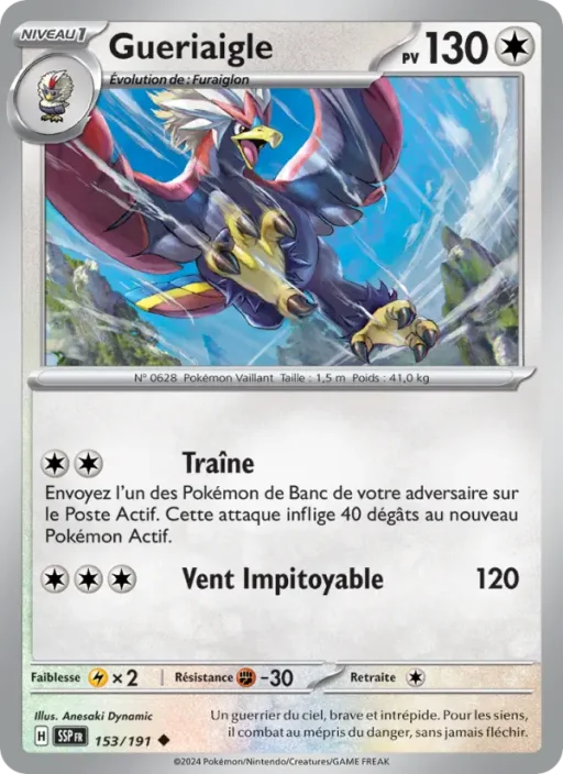 Carte Pokémon Gueriaigle 153/191 Peu Commune Étincelles Déferlantes