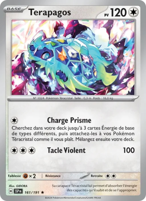 Carte Pokémon Terapagos 161/191 Rare Étincelles Déferlantes