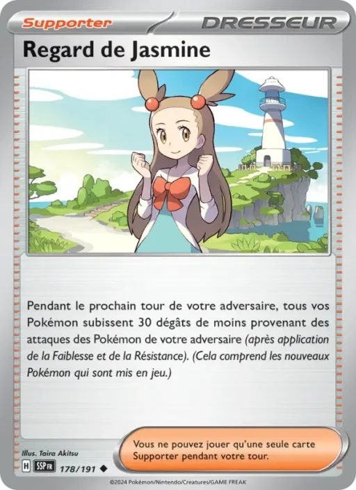 Carte Pokémon Regard de Jasmine 178/191 Peu Commune Étincelles Déferlantes