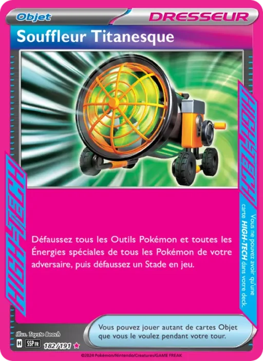 Carte Pokémon Souffleur Titanesque 182/191 HIGH-TECG rare Étincelles Déferlantes