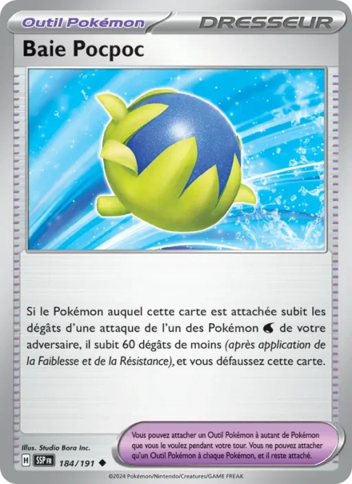 Carte Pokémon Baie Pocpoc 184/191 Peu Commune Étincelles Déferlantes
