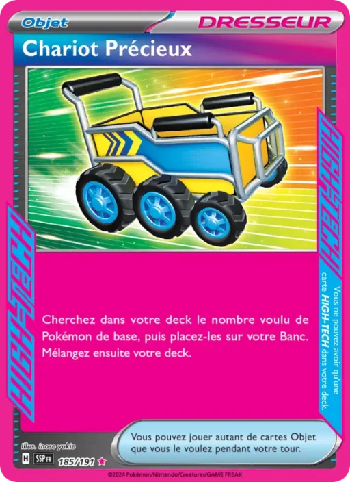 Carte Pokémon Chariot Précieux 185/191 HIGH-TECG rare Étincelles Déferlantes