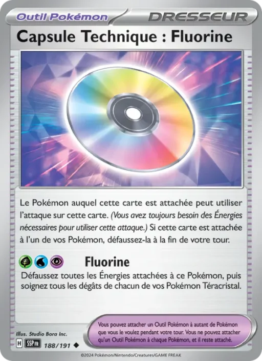 Carte Pokémon Capsule Technique : Fluorine 188/191 Peu Commune Étincelles Déferlantes