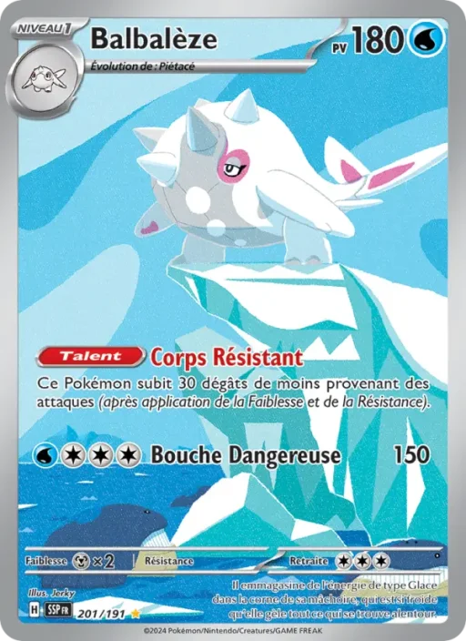 Carte Pokémon Balbalèze 201/191 Illustration rare Étincelles Déferlantes