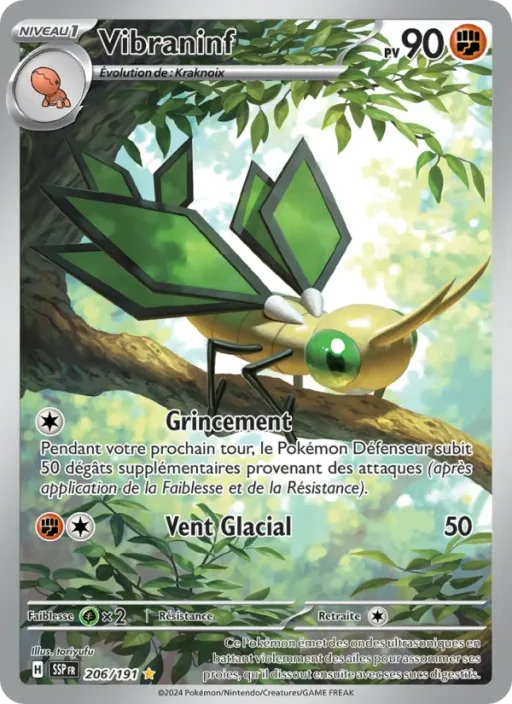 Carte Pokémon Vibraninf 206/191 Illustration rare Étincelles Déferlantes