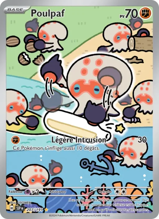 Carte Pokémon Poulpaf 207/191 Illustration rare Étincelles Déferlantes